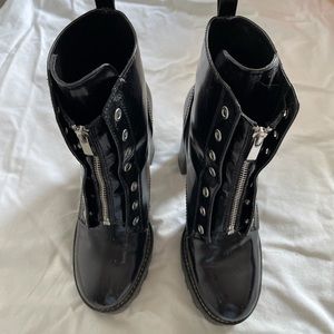 Zara track sole combat heeled booties. Size:9.